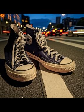 Converse Chuck Taylor All Star High Top Sneakers Black W/ Ivory Size 8.5 Mens